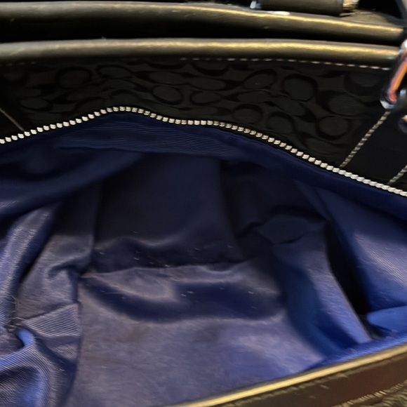 COACH F13813 VOYGER  BLACK CANVAS & LEATHER TOTE BAG - Picture 7 of 13